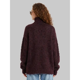Iria fuzzy-effect turtleneck sweater in brown