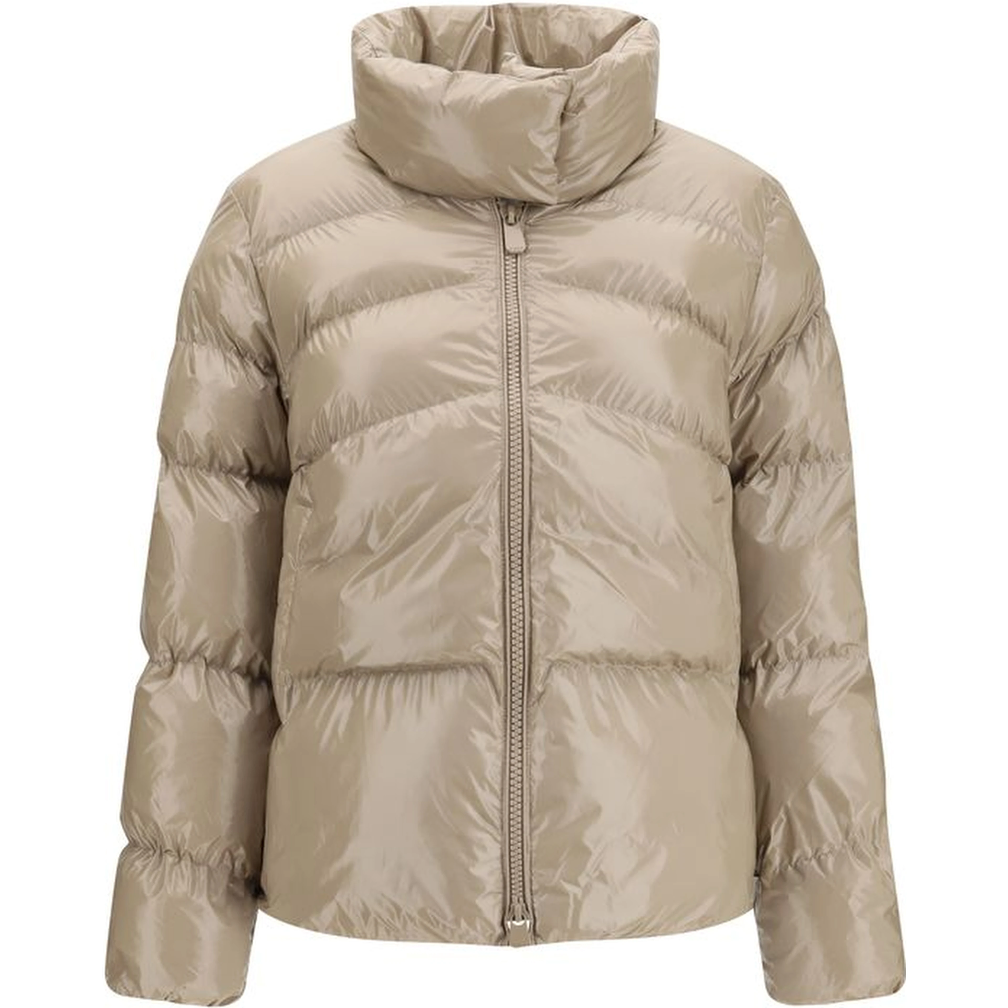 Beige Polyamide Full-Length Jacket