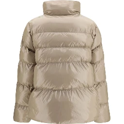Beige Polyamide Full-Length Jacket