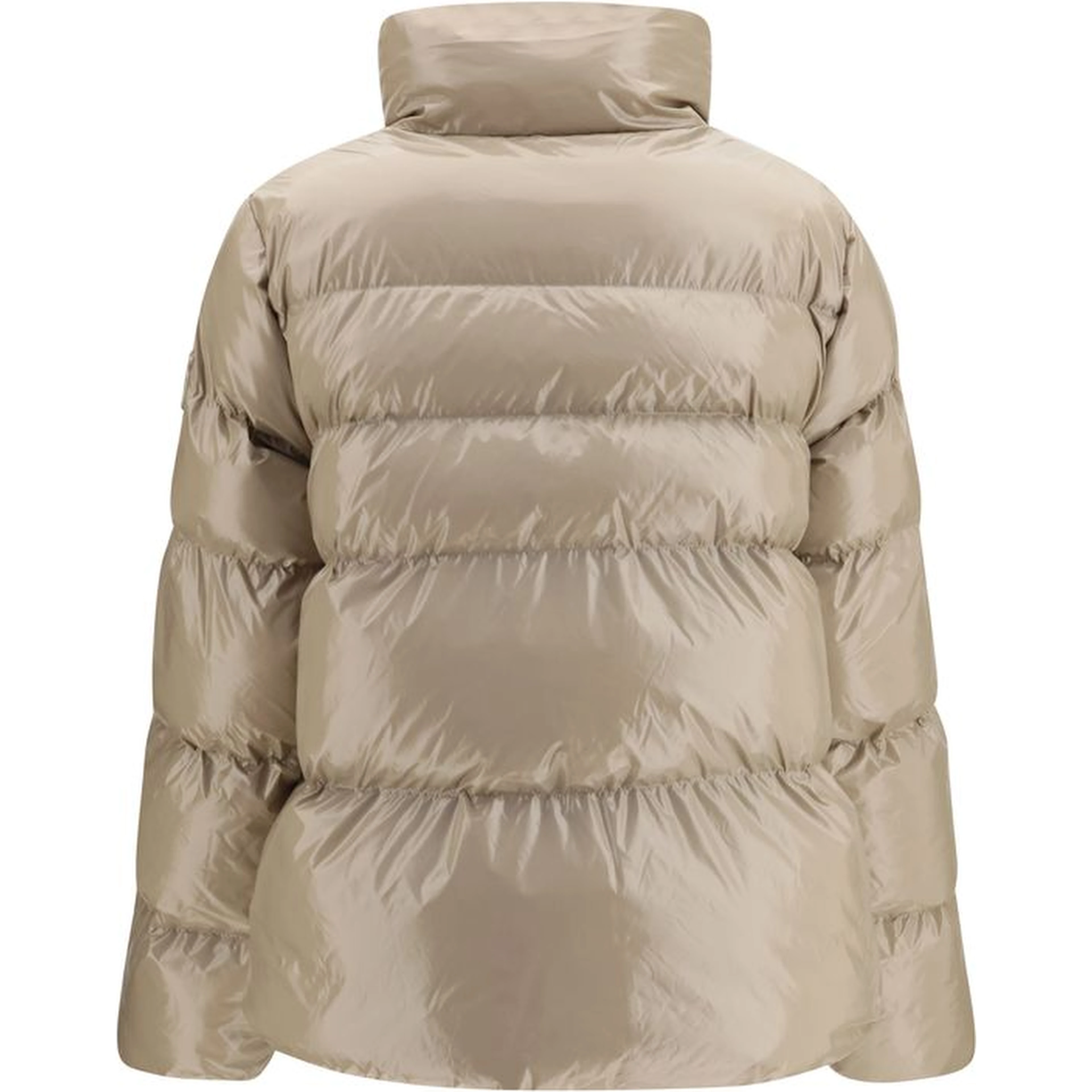 Beige Polyamide Full-Length Jacket