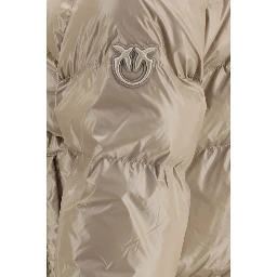 Beige Polyamide Full-Length Jacket