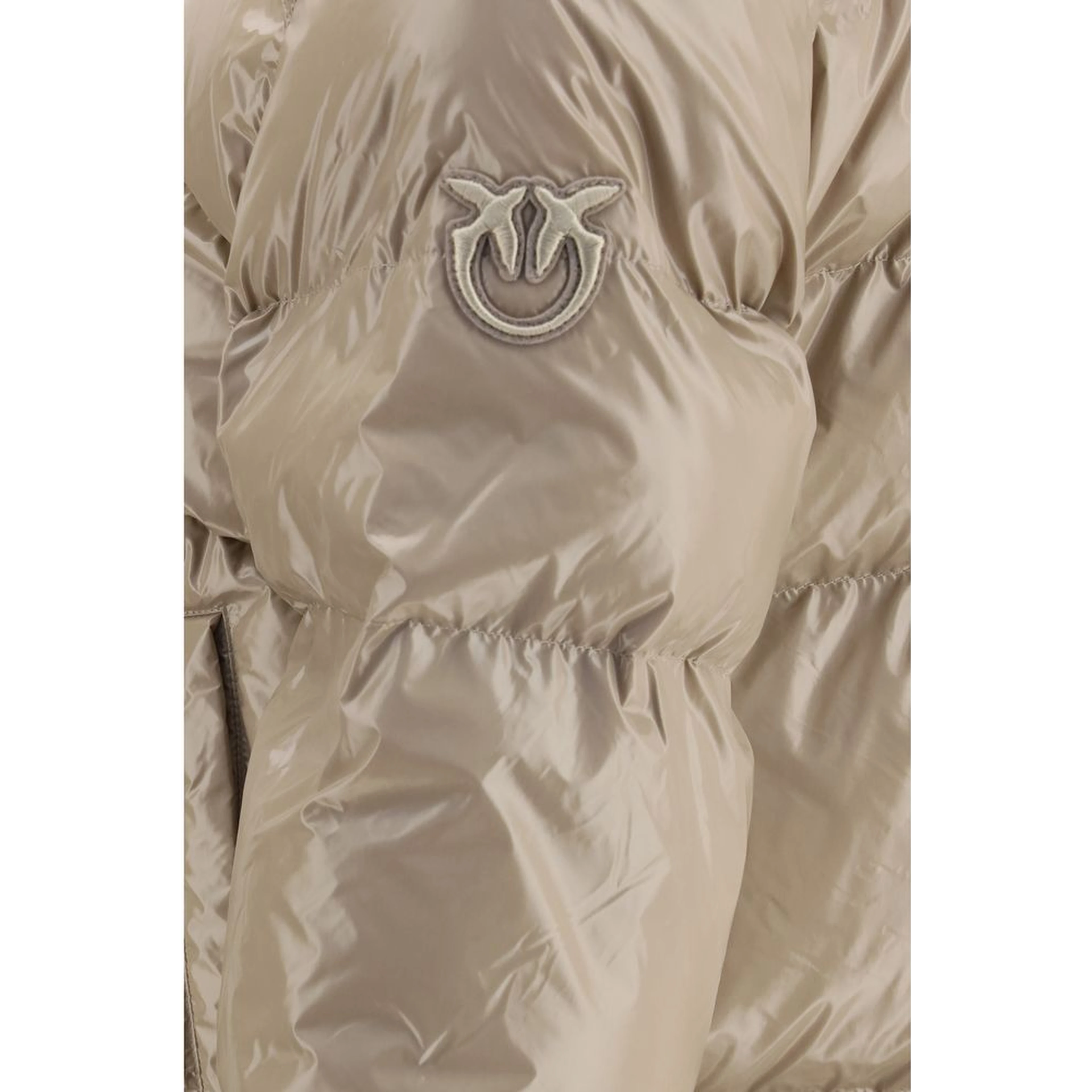 Beige Polyamide Full-Length Jacket