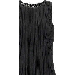 Black Polyester Midi Dress
