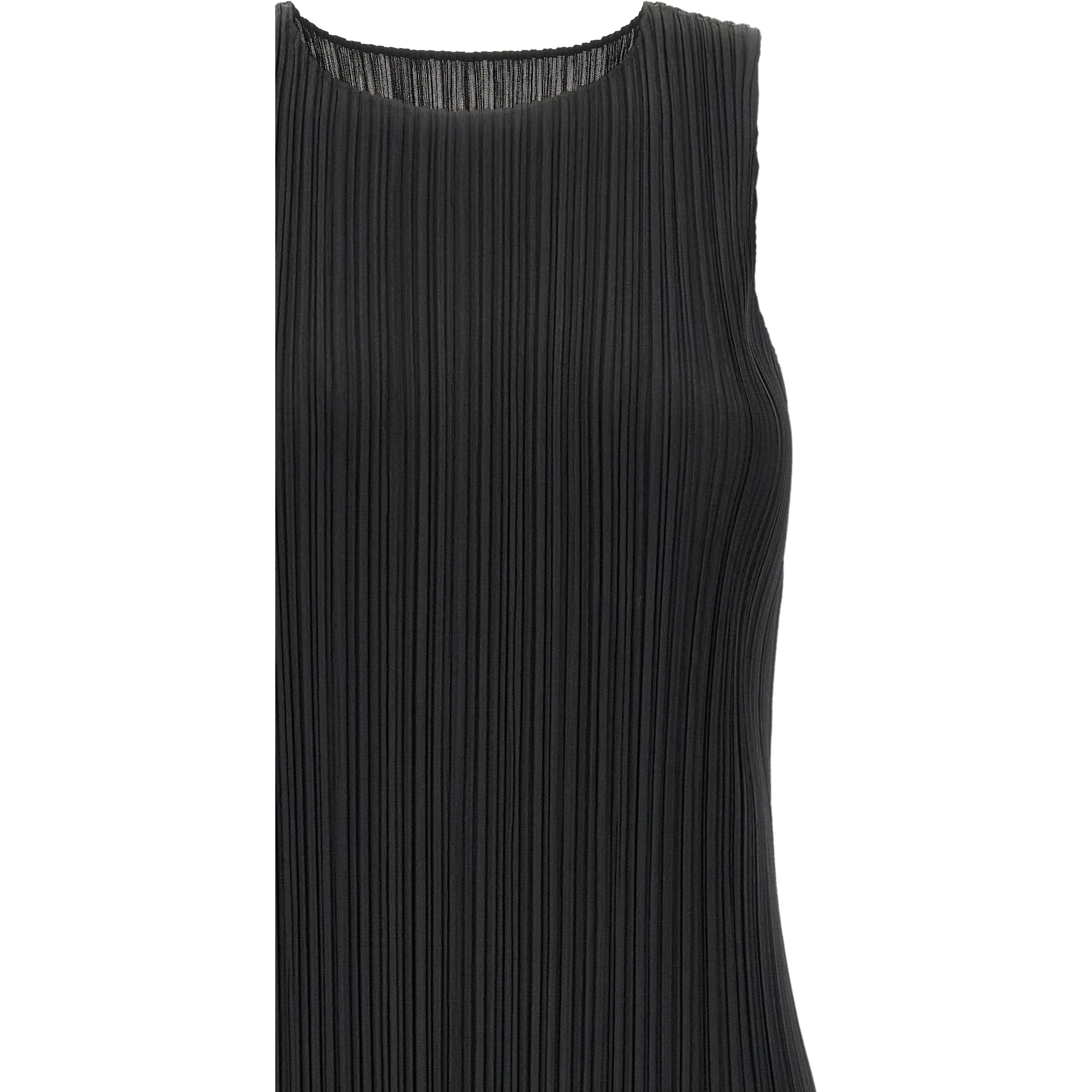 Black Polyester Midi Dress
