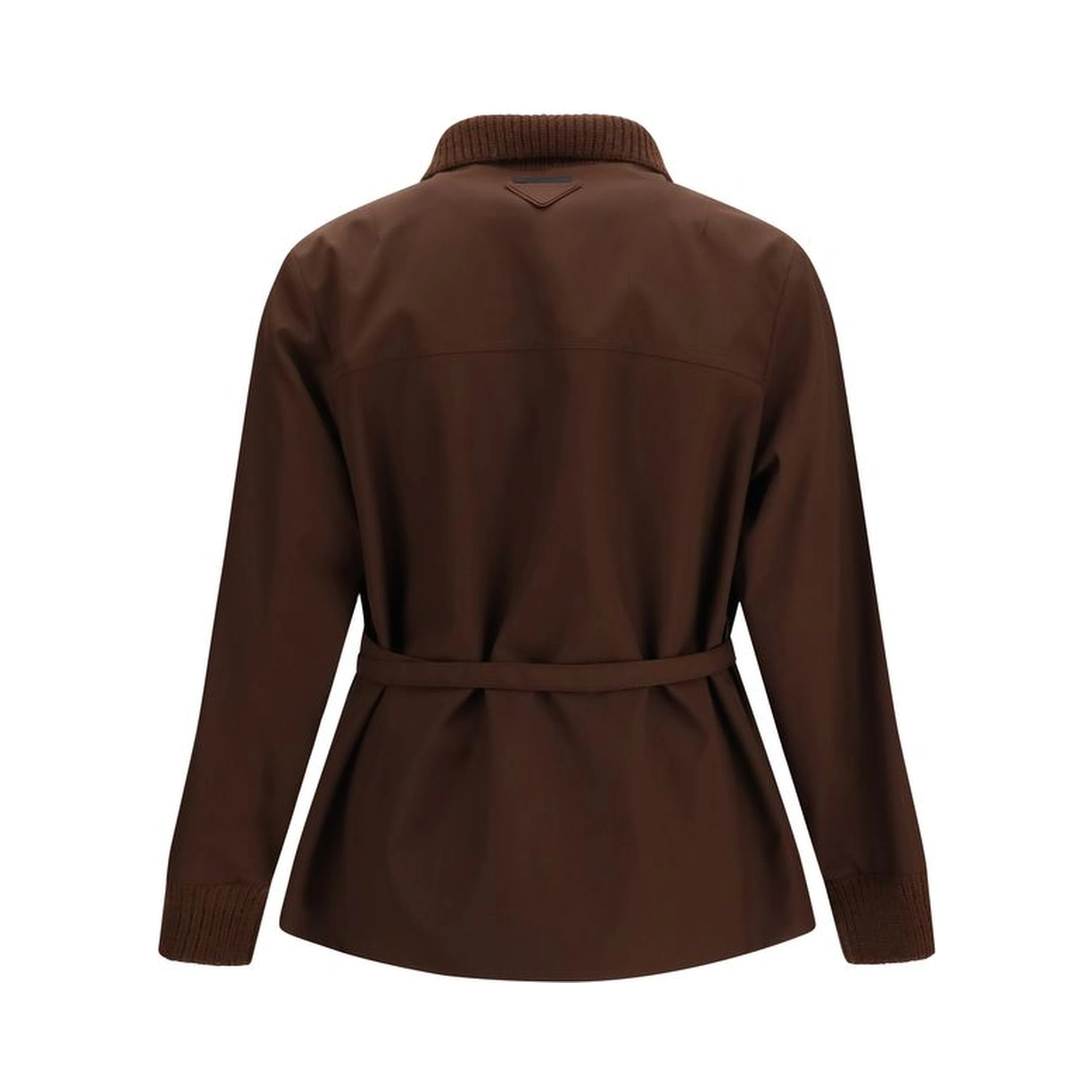 Brown Polyester Full-Length Jacket