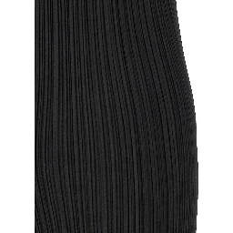 Black Polyester Midi Dress