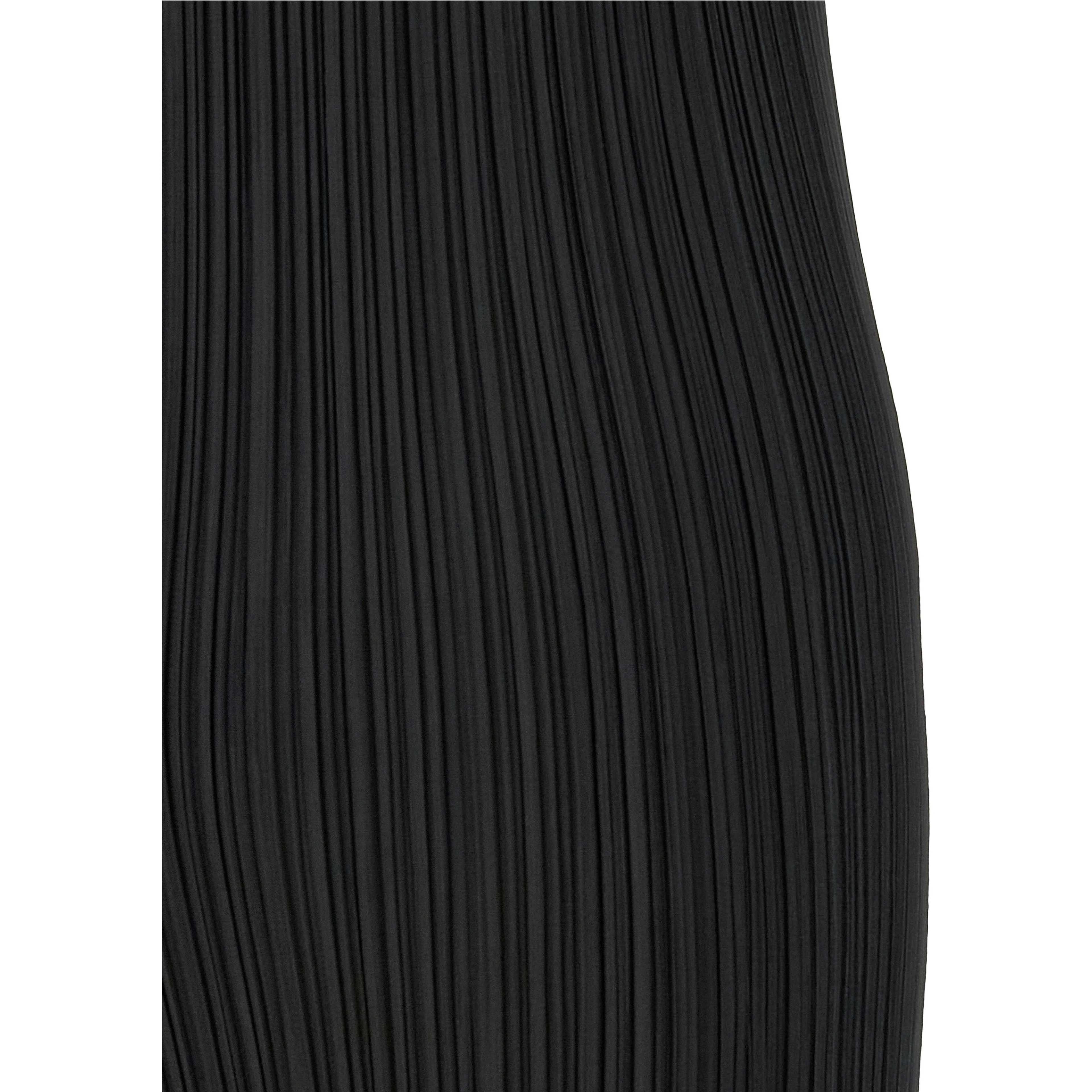 Black Polyester Midi Dress