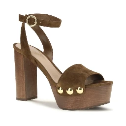 Brown Suede Leather Platform Sandals