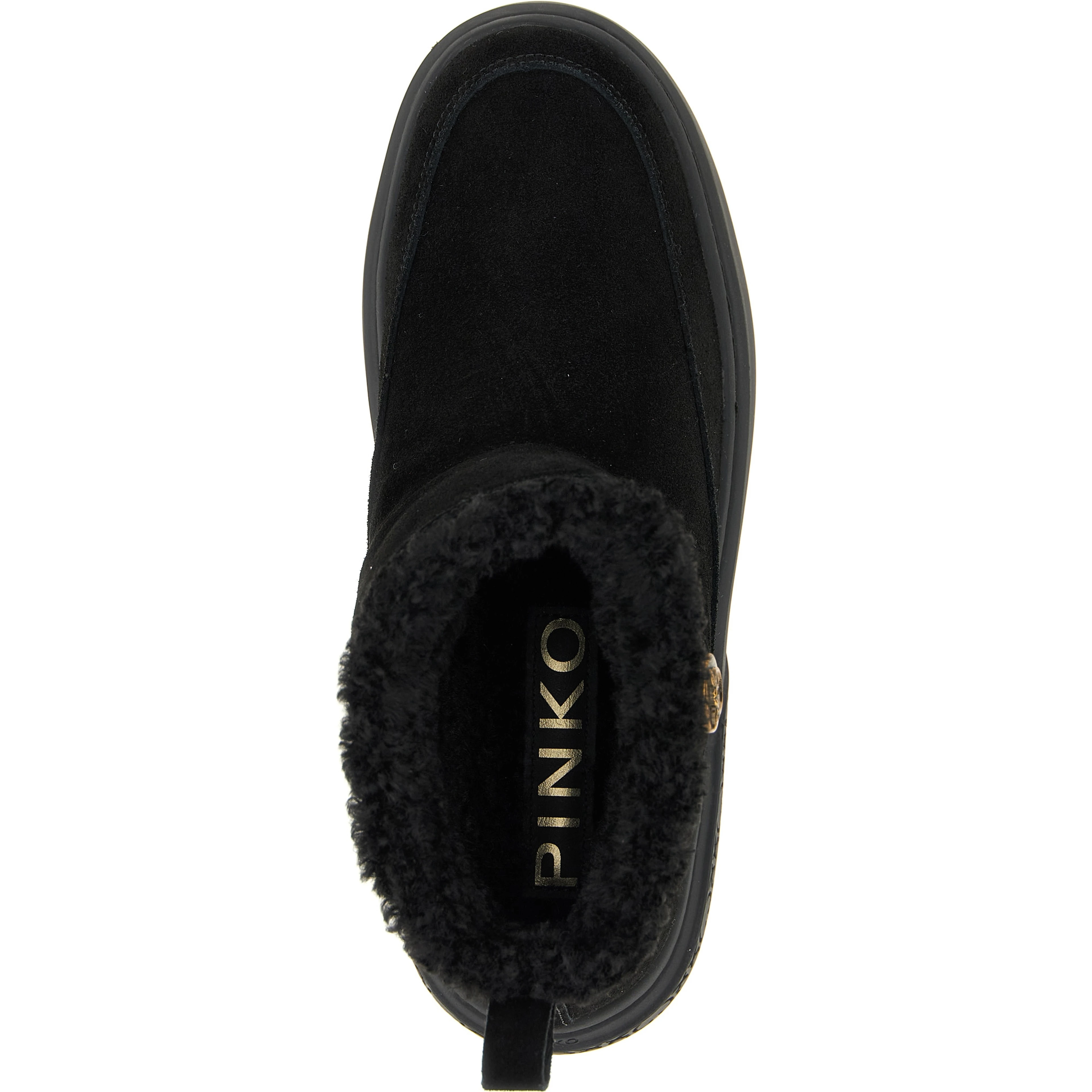 Black Polyester Ankle Boots