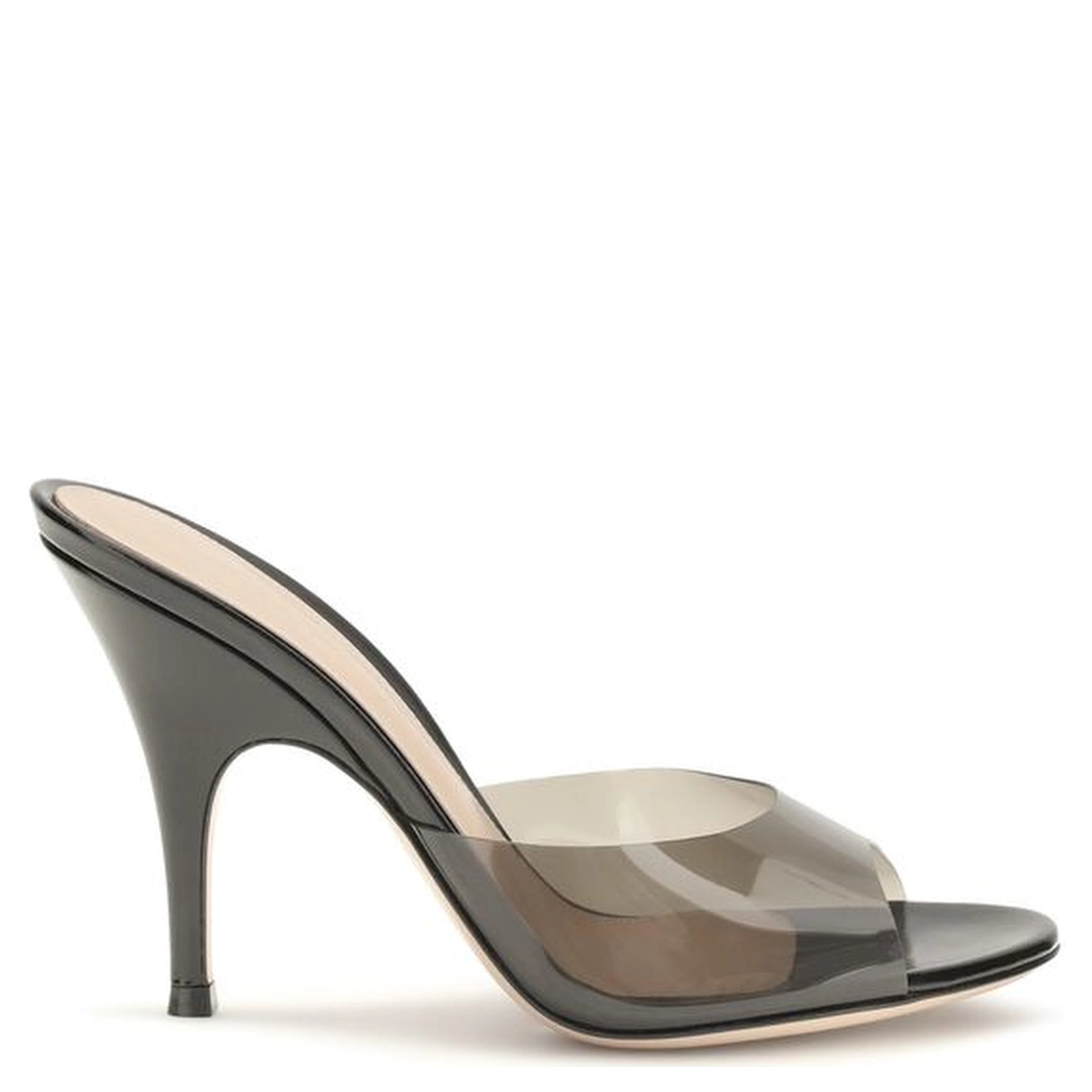 Black Polyurethane Sandals