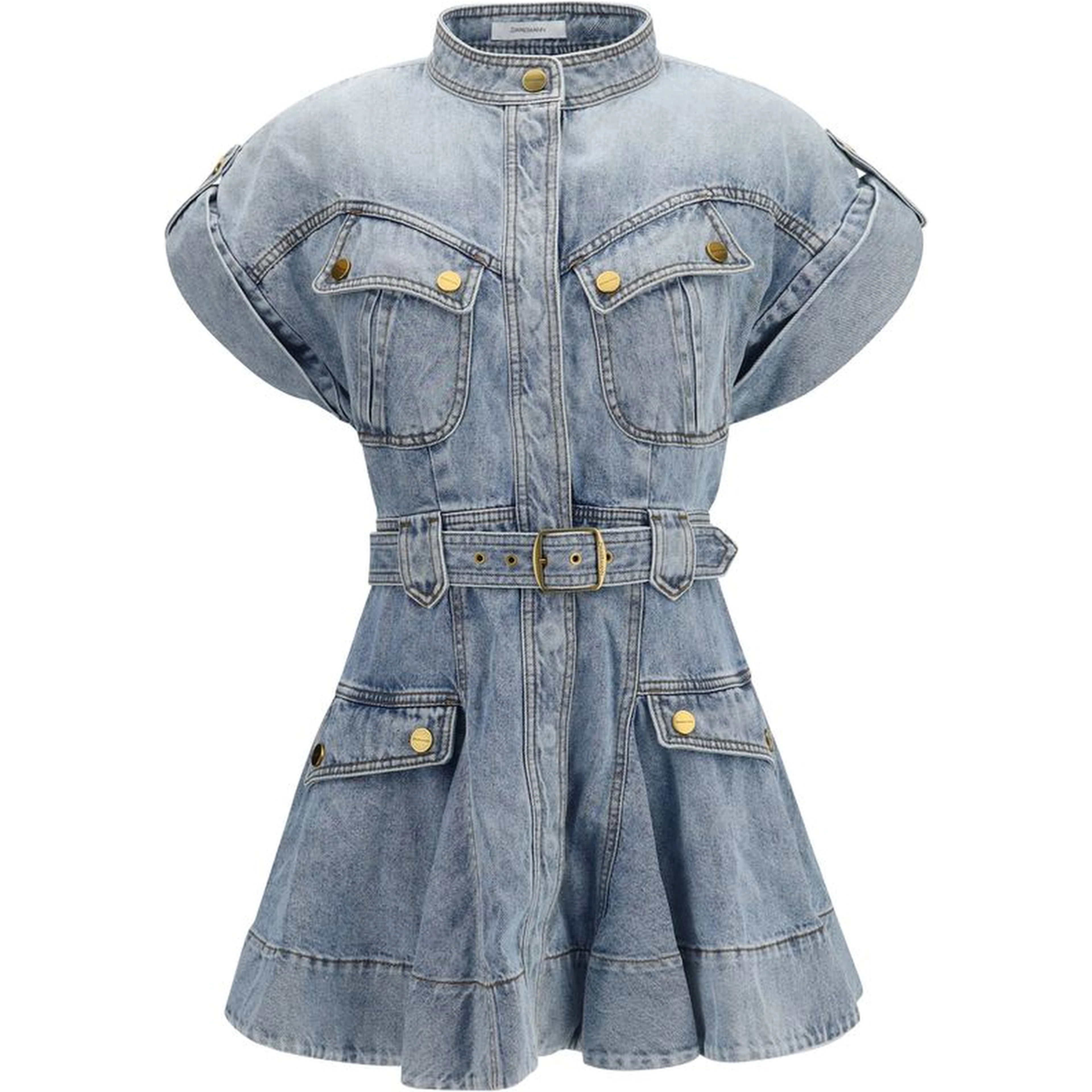 Blue Cotton Casual Dress