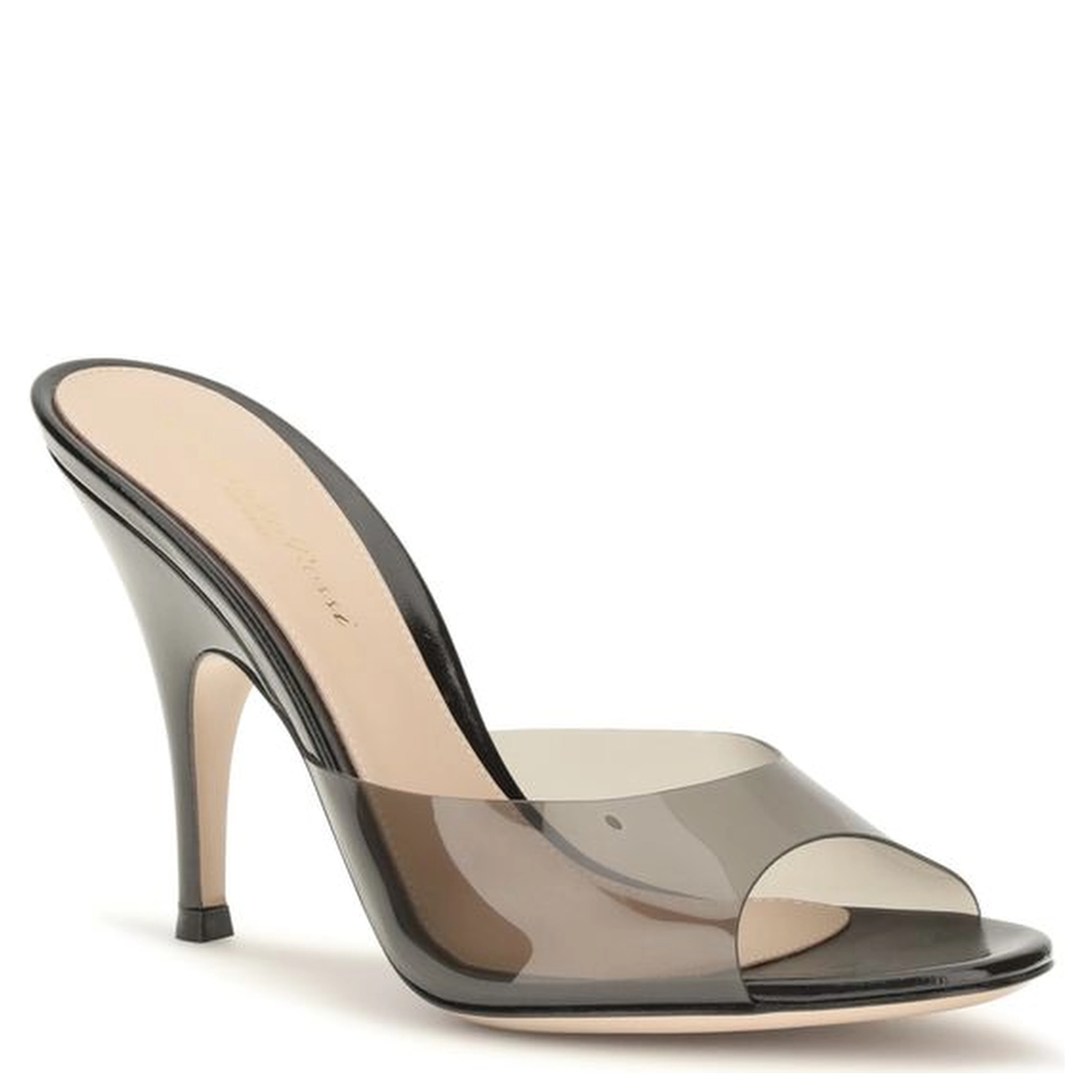 Black Polyurethane Sandals