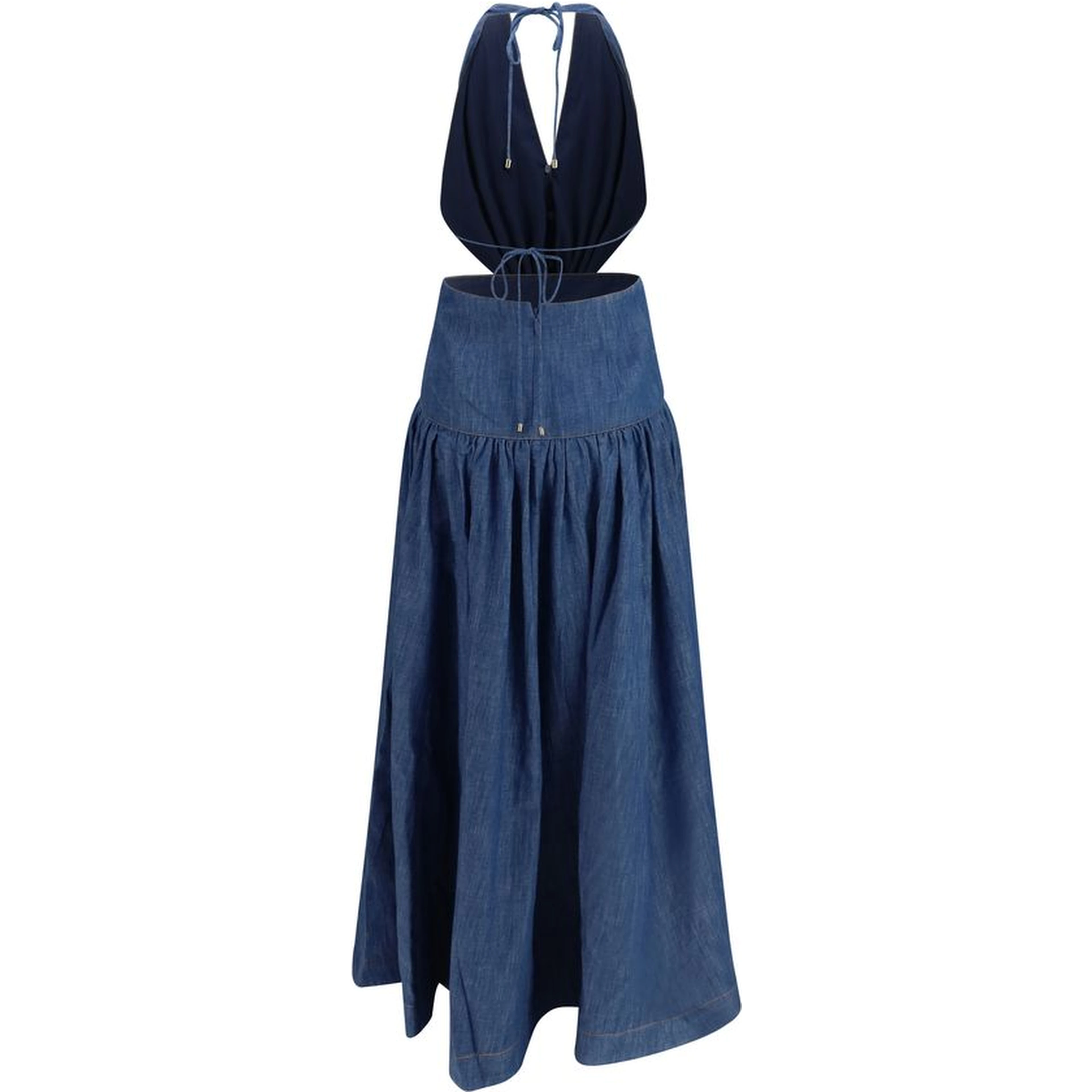 Blue Cotton Casual Dress