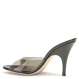 Black Polyurethane Sandals
