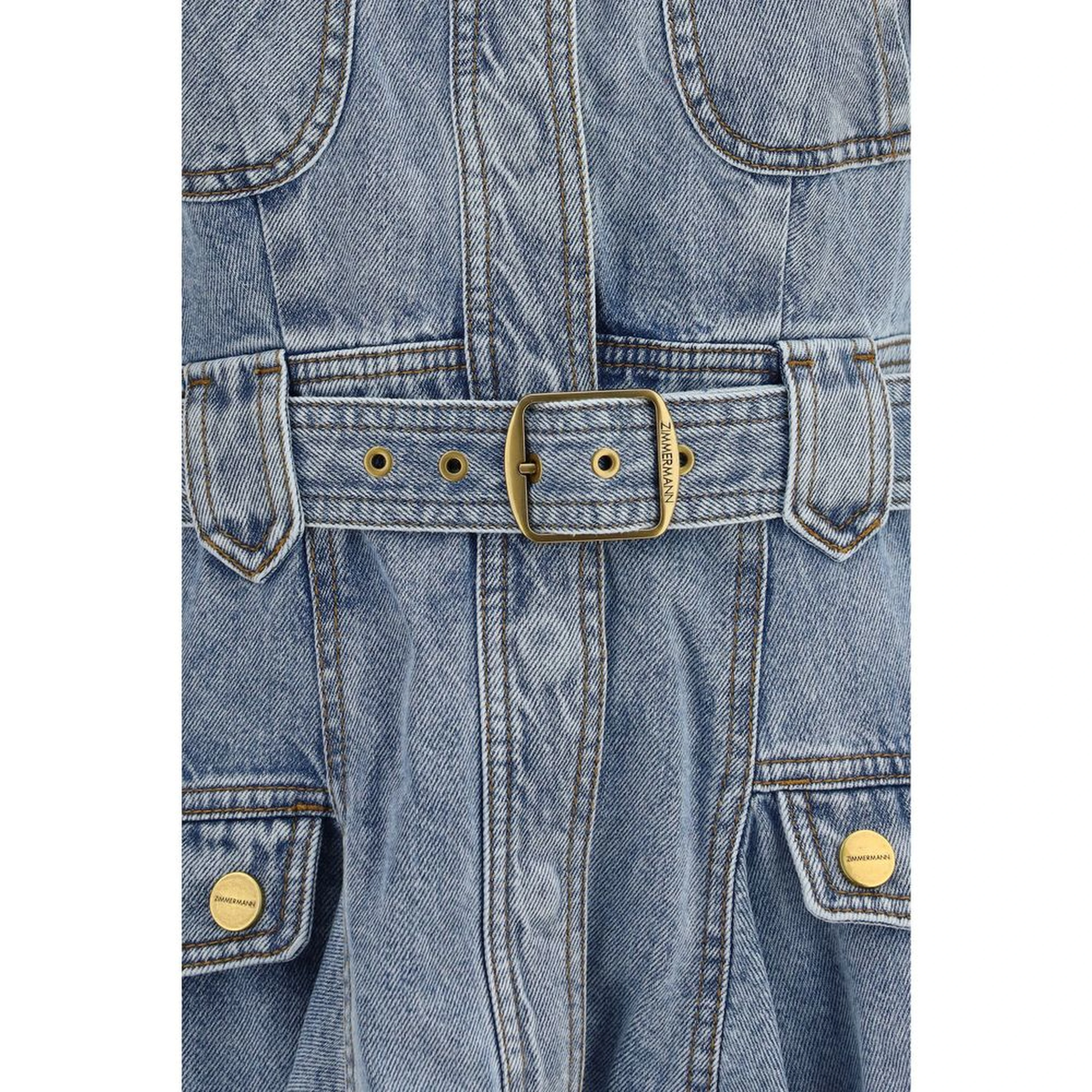 Blue Cotton Casual Dress