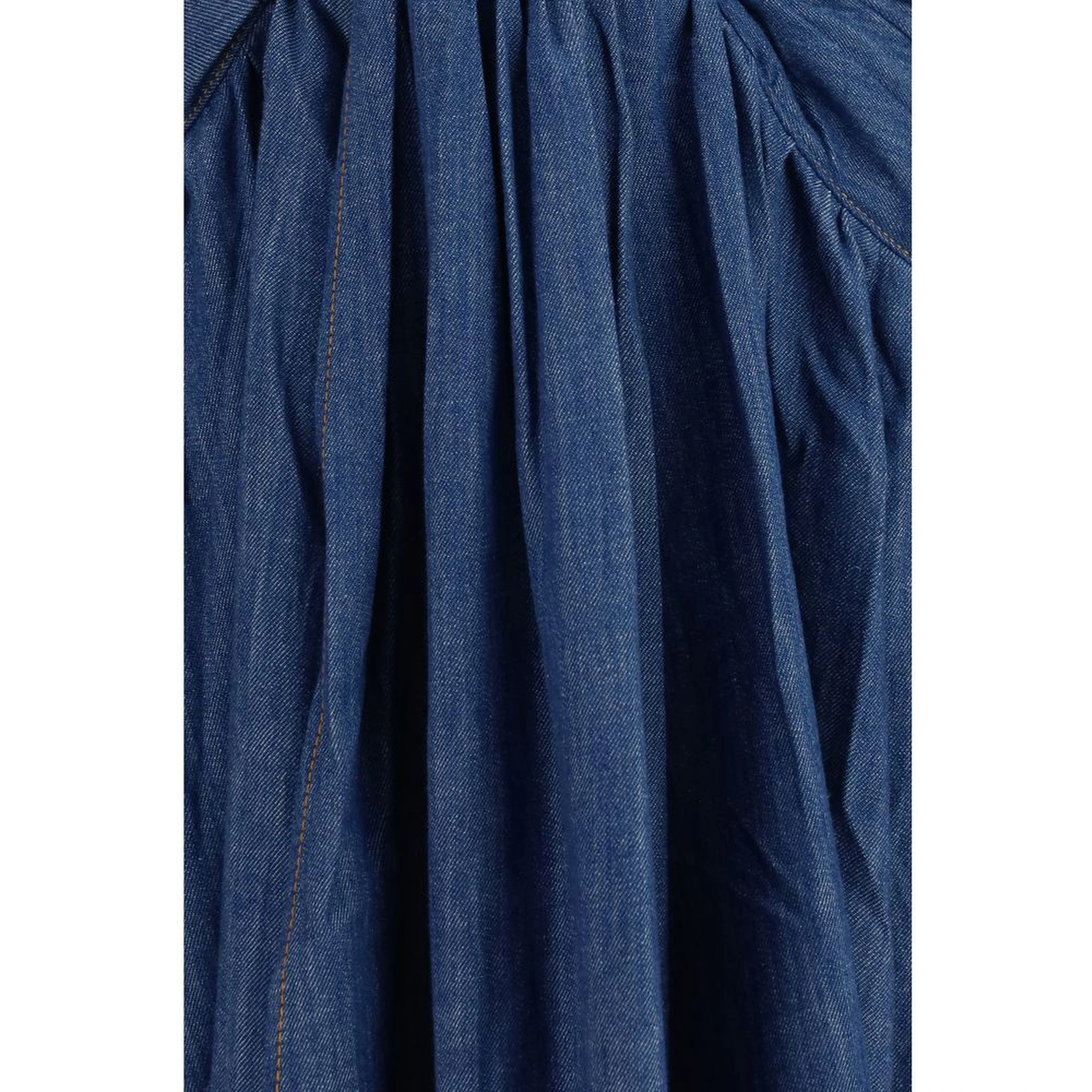 Blue Cotton Casual Dress