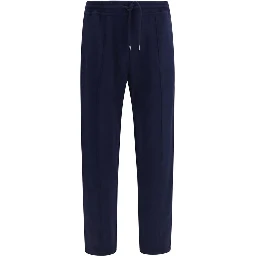 Blue Cotton Athletic Pants