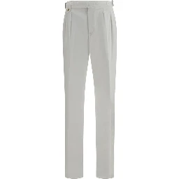 White Cotton Casual Pants