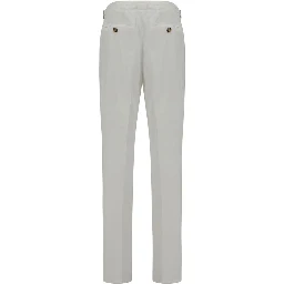 White Cotton Casual Pants