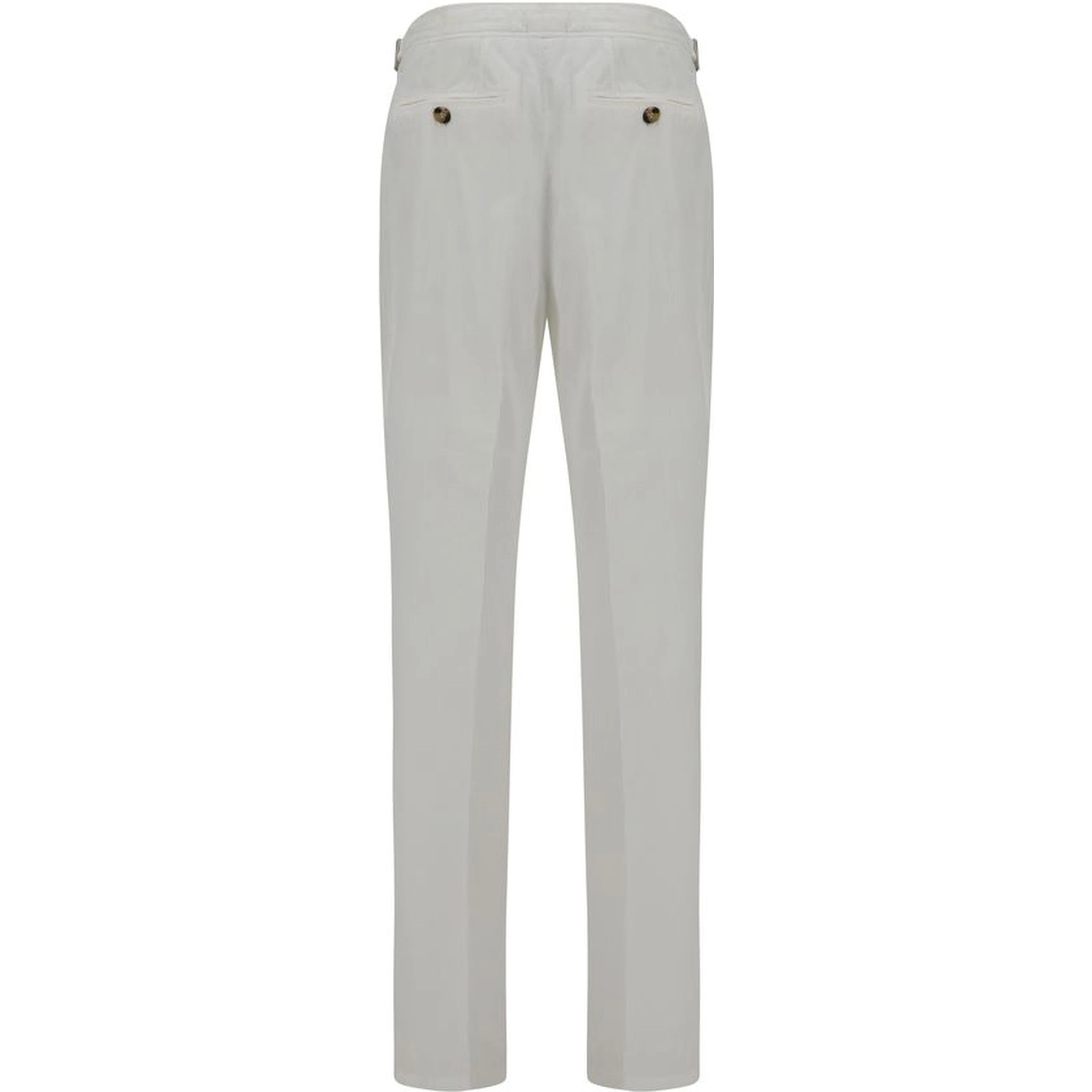 White Cotton Casual Pants