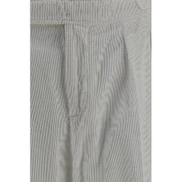 White Cotton Casual Pants
