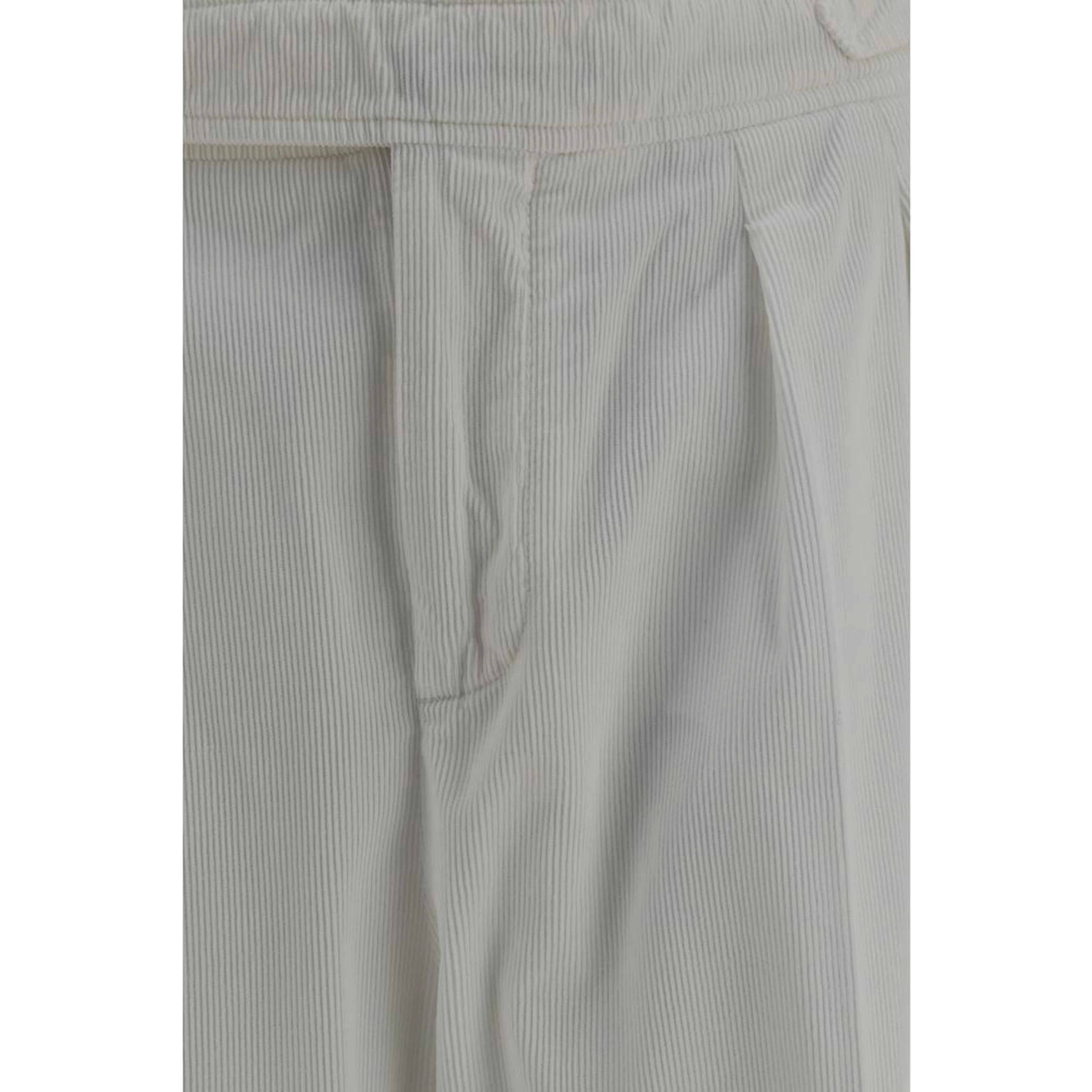 White Cotton Casual Pants