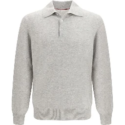 Gray Cashmere Polo Shirt