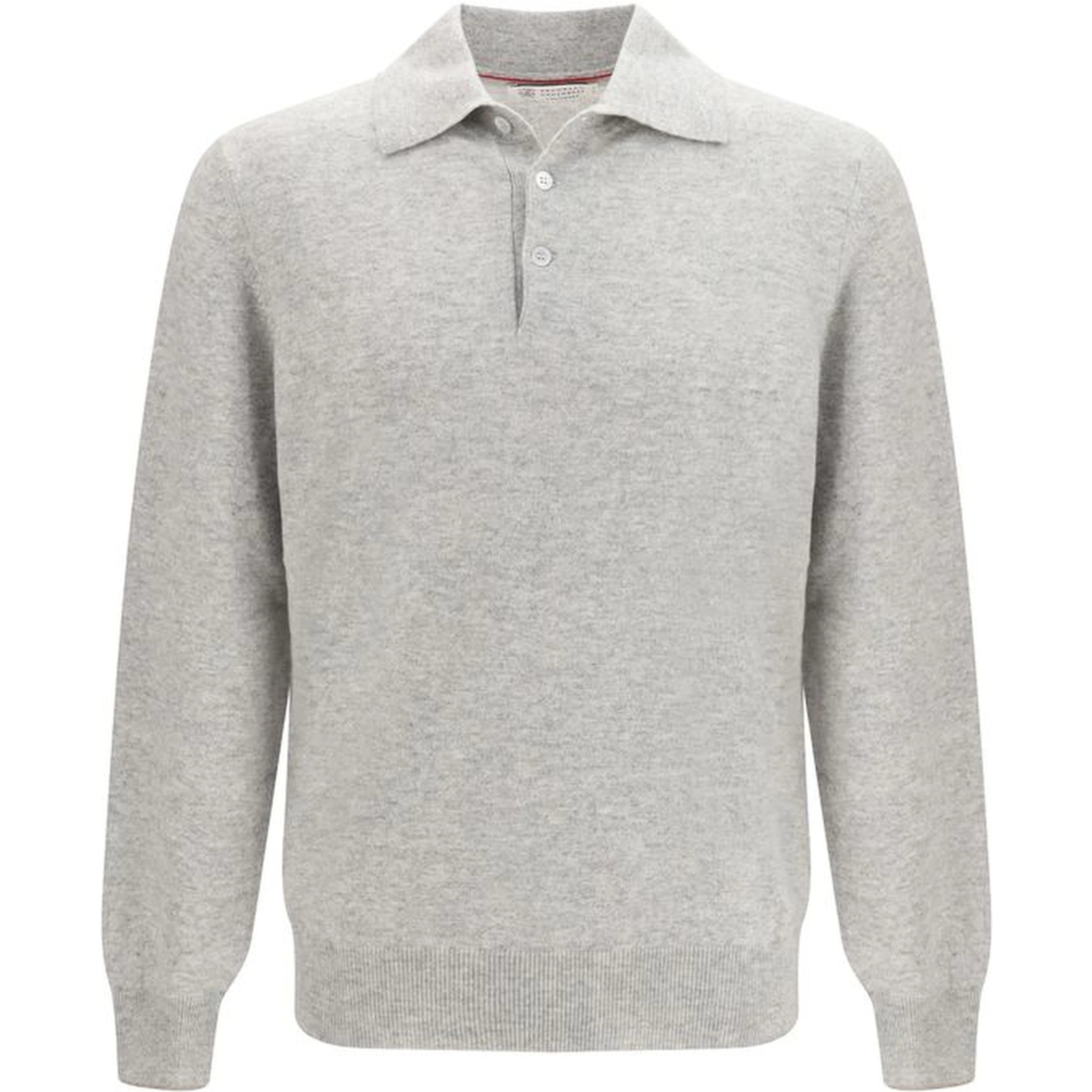 Gray Cashmere Polo Shirt