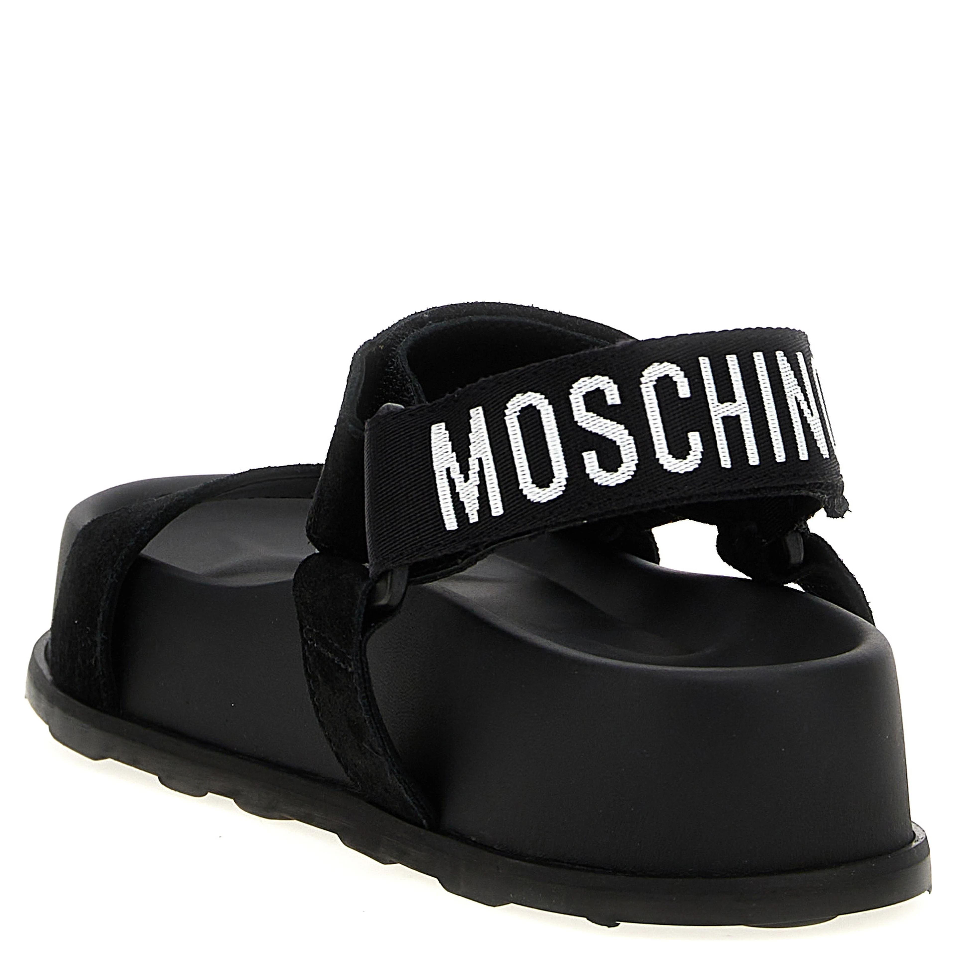 Black Calfskin Flat Sandals