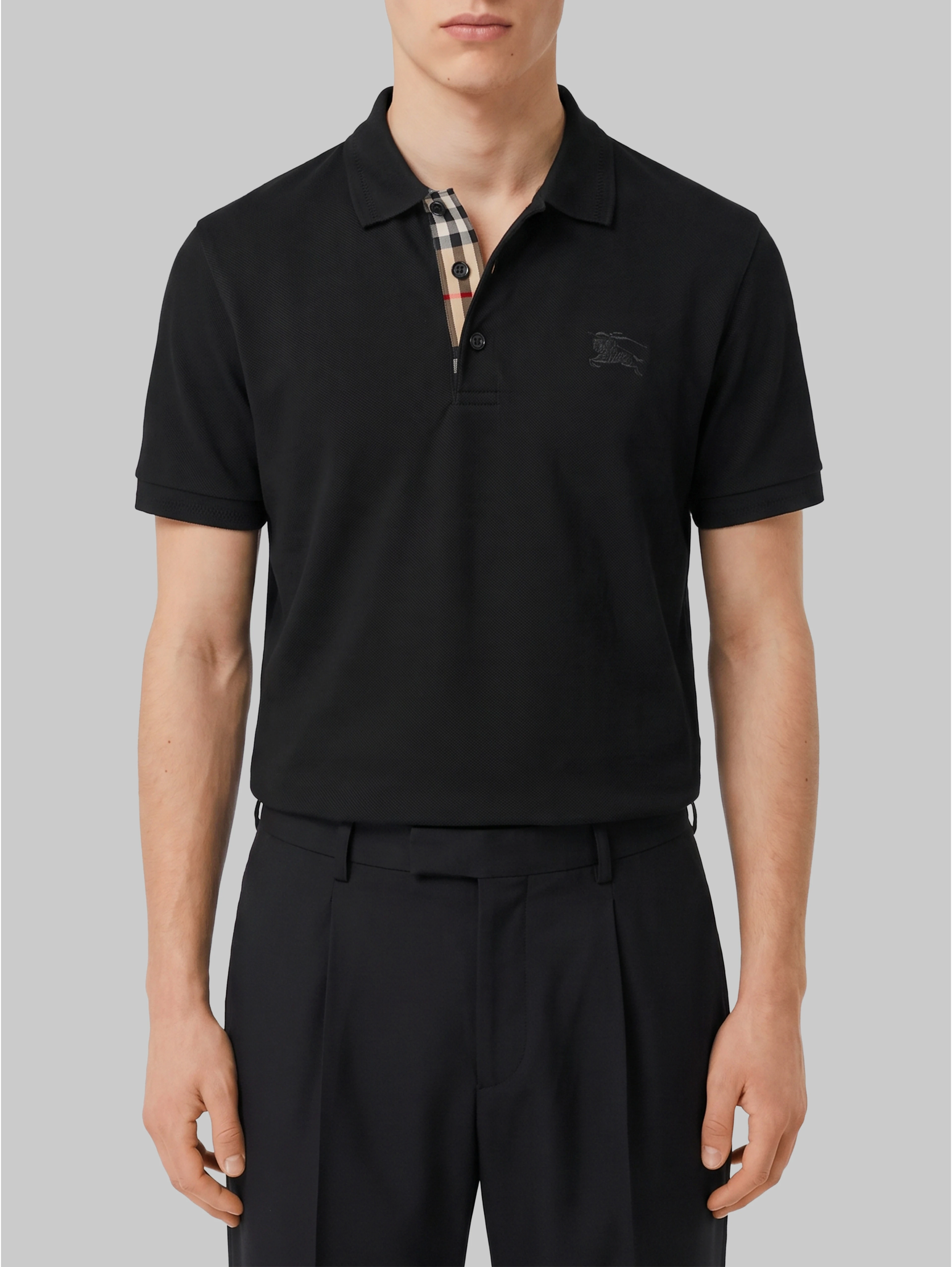 Black Eddie cotton polo shirt