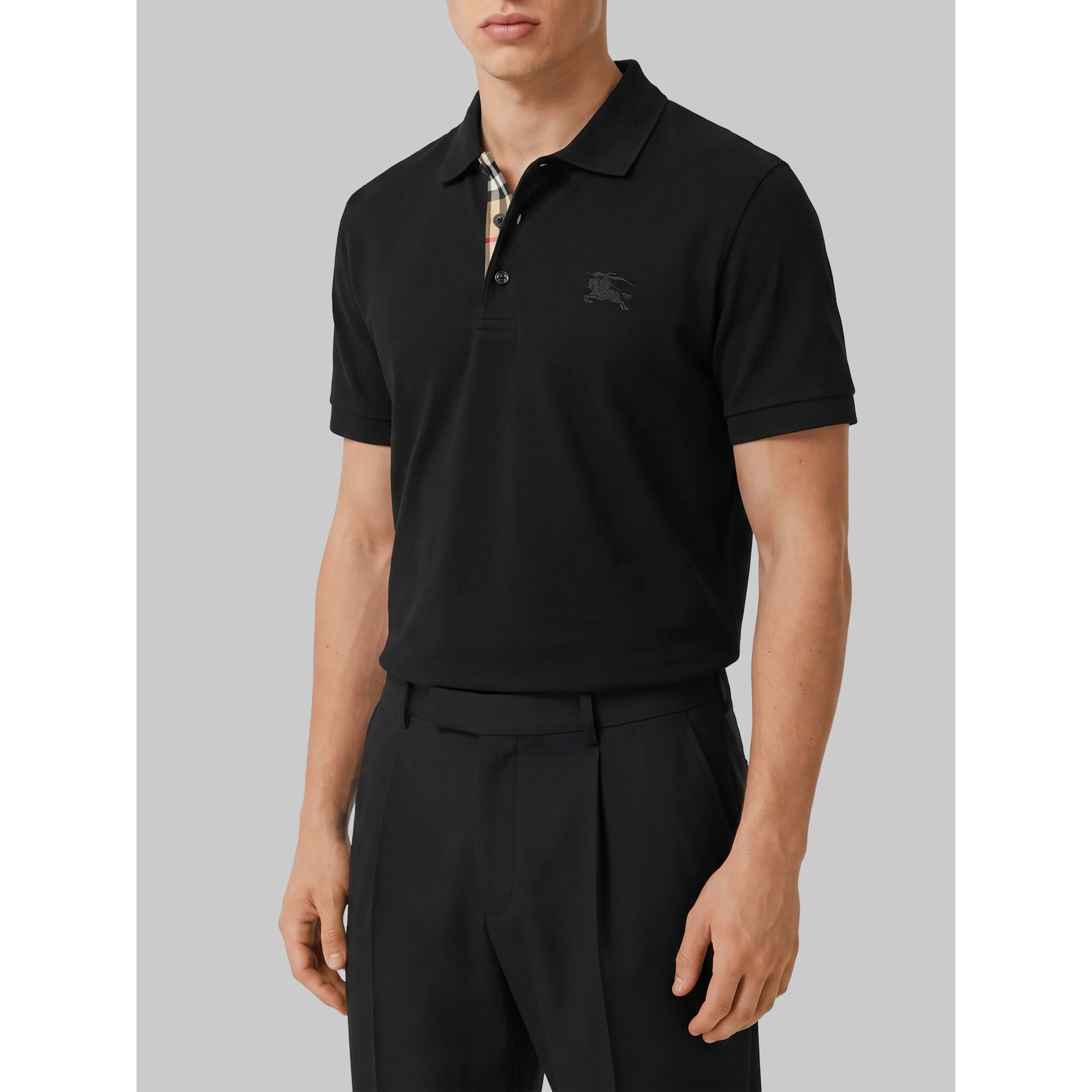 Black Eddie cotton polo shirt