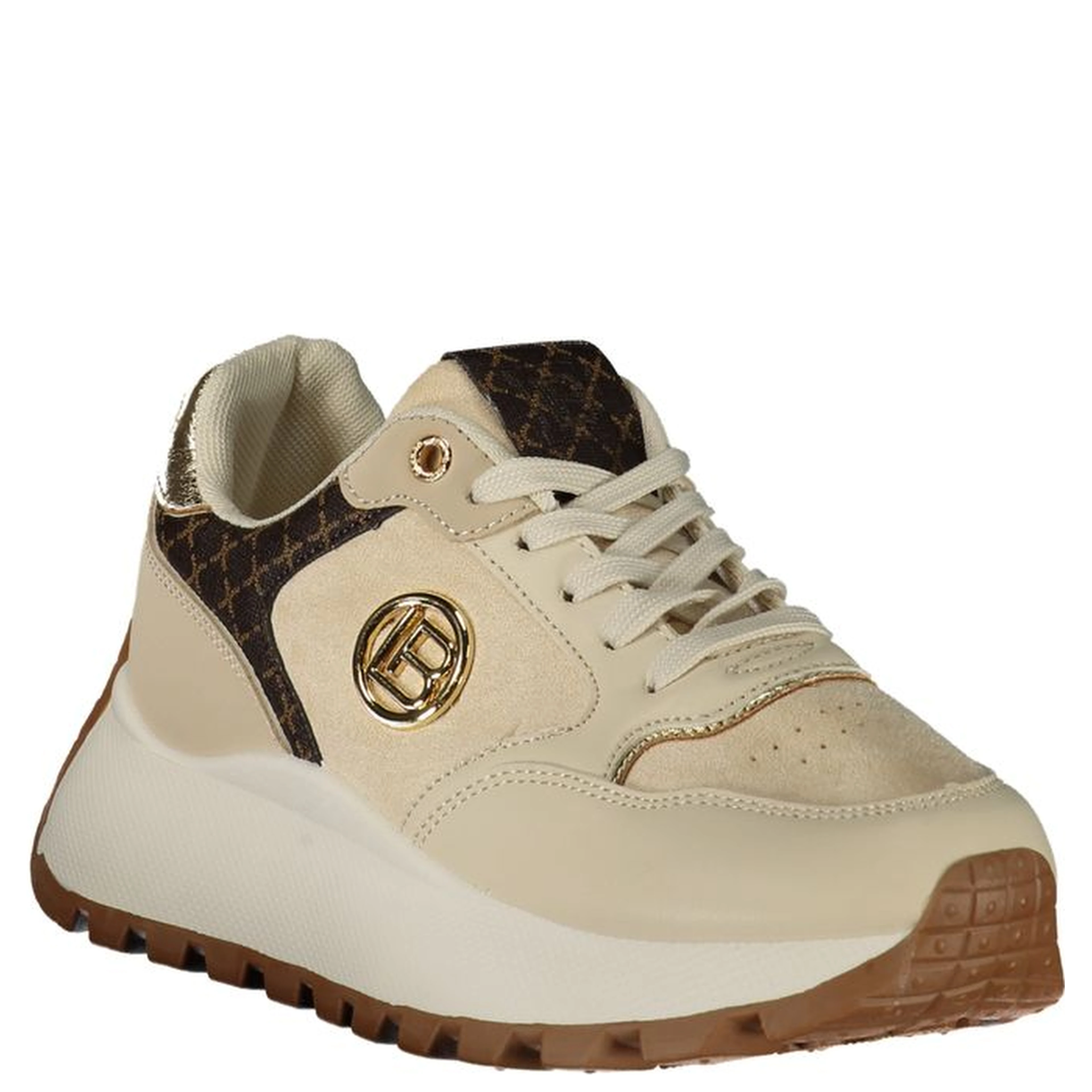 Beige Polyurethane Womens Sneaker