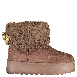 Brown Polyurethane Women's Ankle Boot
