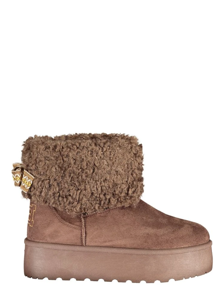 Brown Polyurethane Women's Ankle Boot