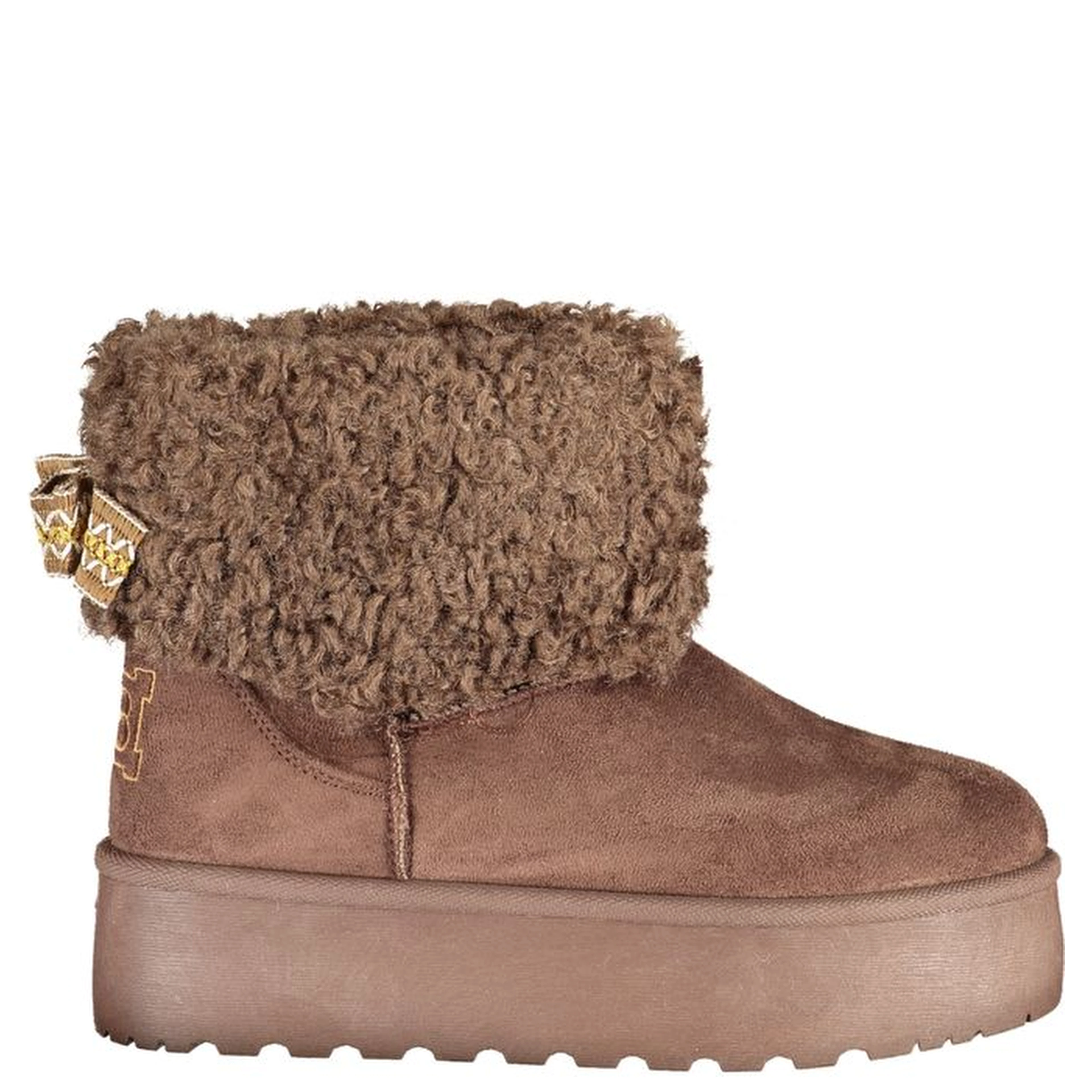 Brown Polyurethane Women's Ankle Boot