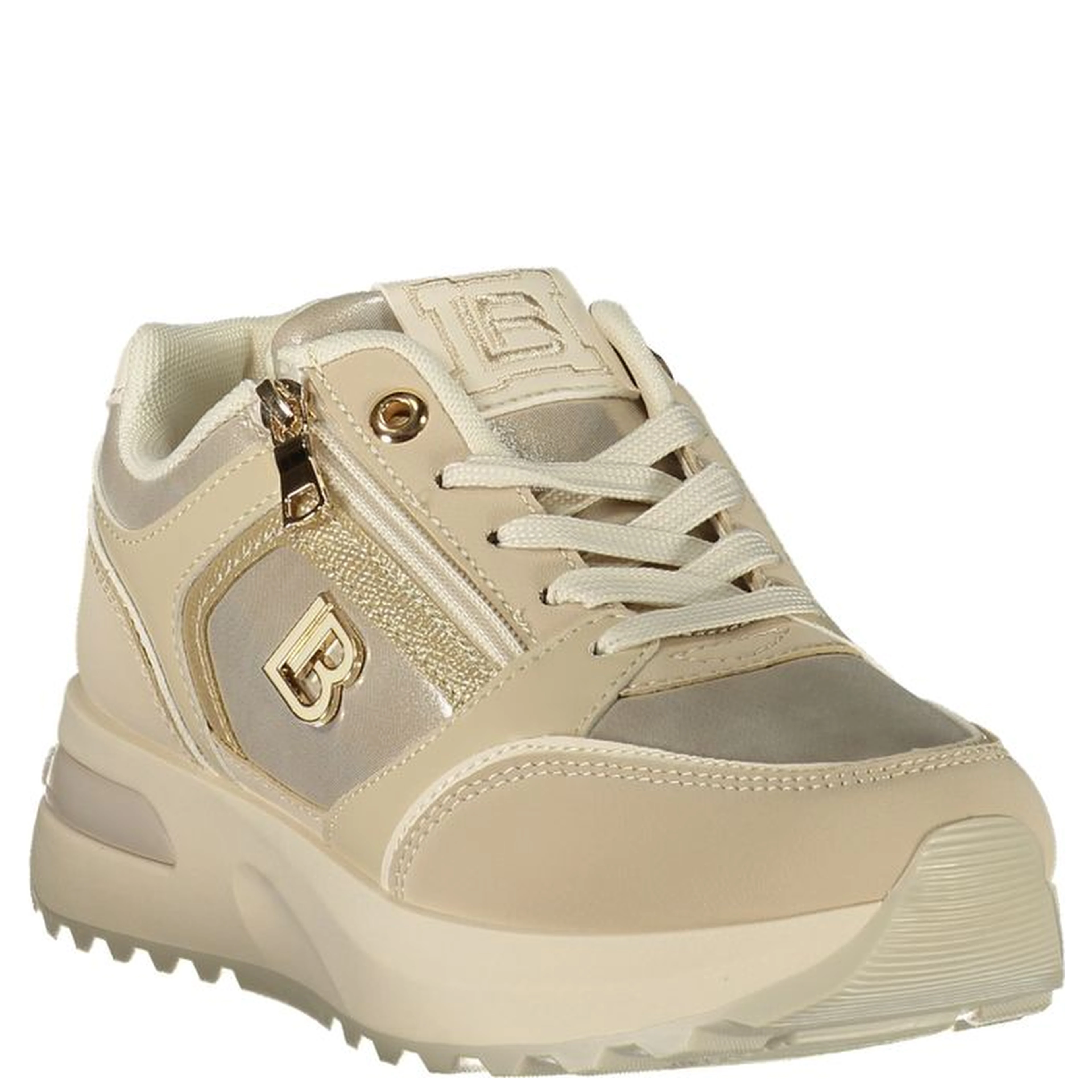 Beige Polyurethane Womens Sneaker