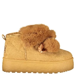 Brown Polyurethane Women's Bootie