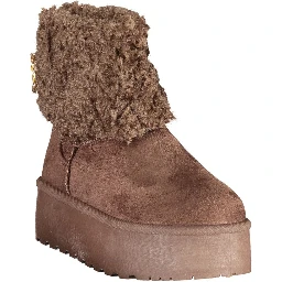 Brown Polyurethane Women's Ankle Boot