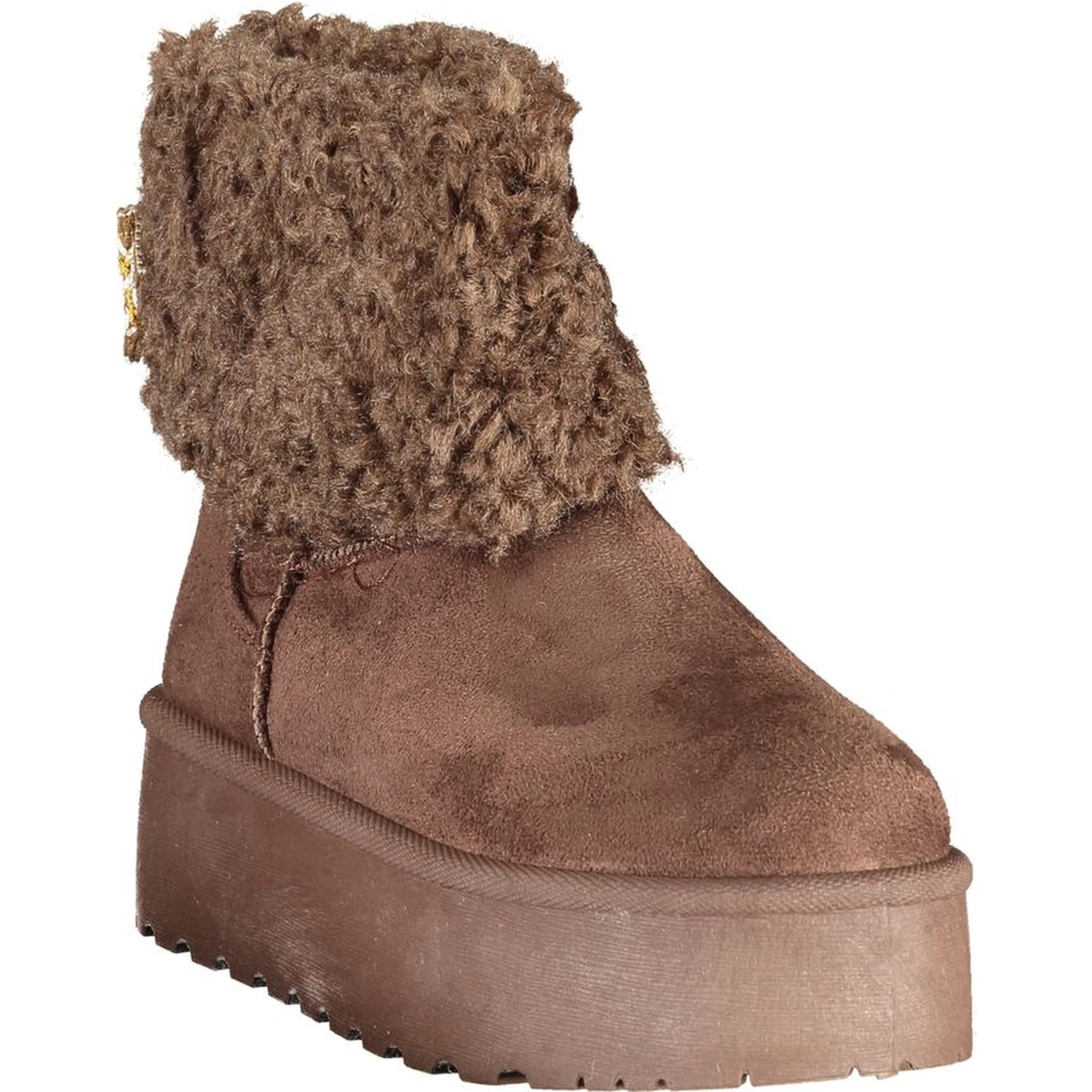 Brown Polyurethane Women's Ankle Boot