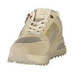 Beige Polyurethane Womens Sneaker