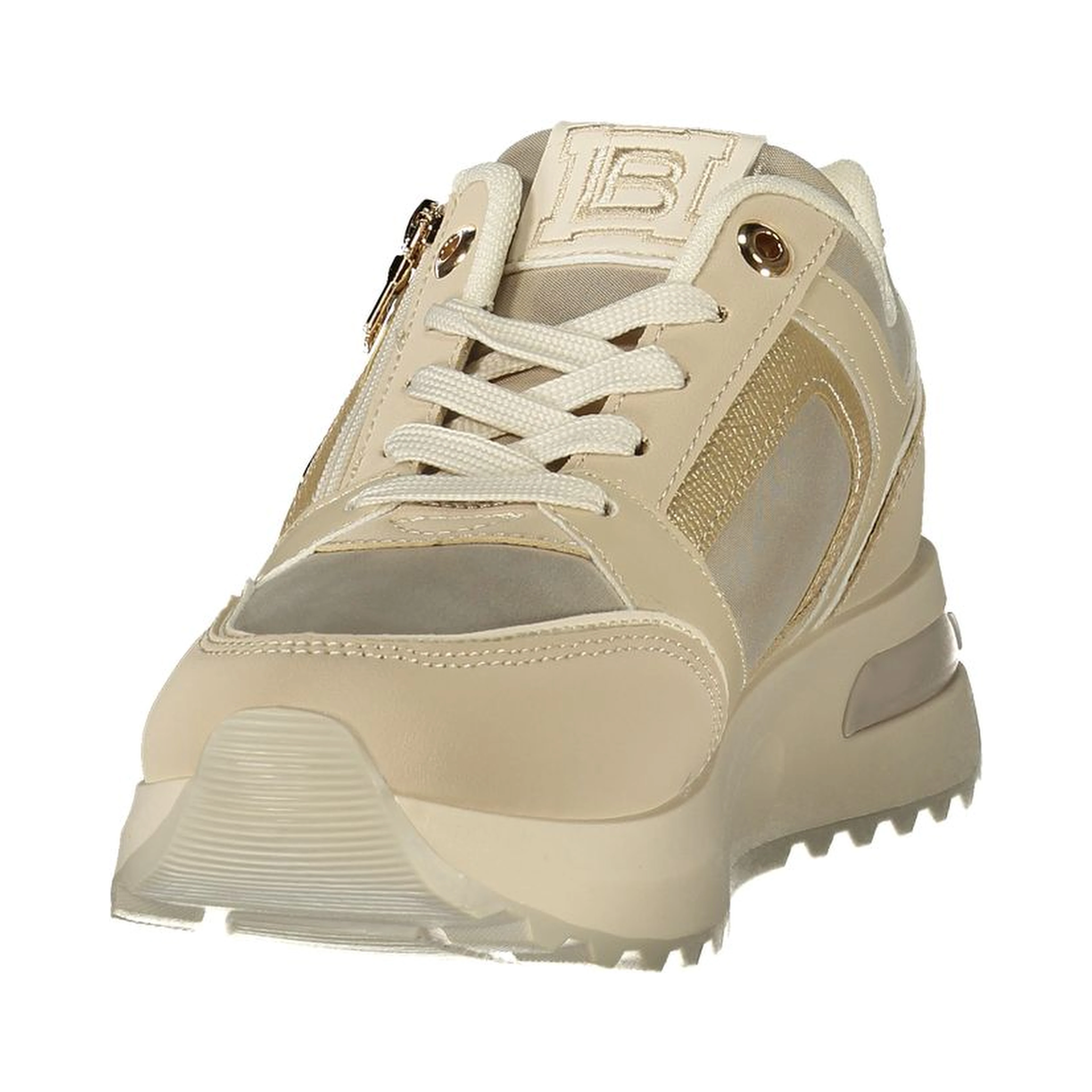 Beige Polyurethane Womens Sneaker
