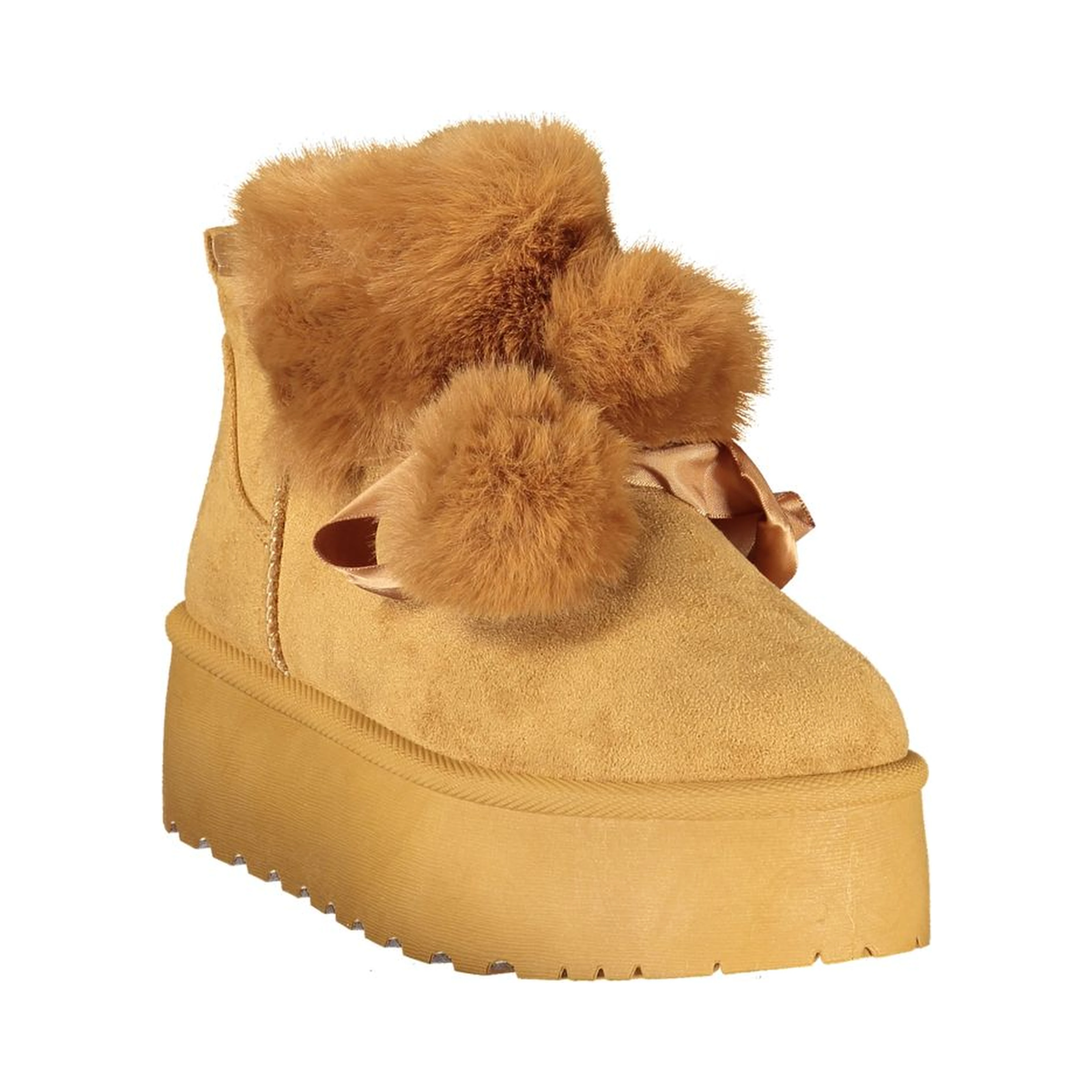 Brown Polyurethane Women's Bootie