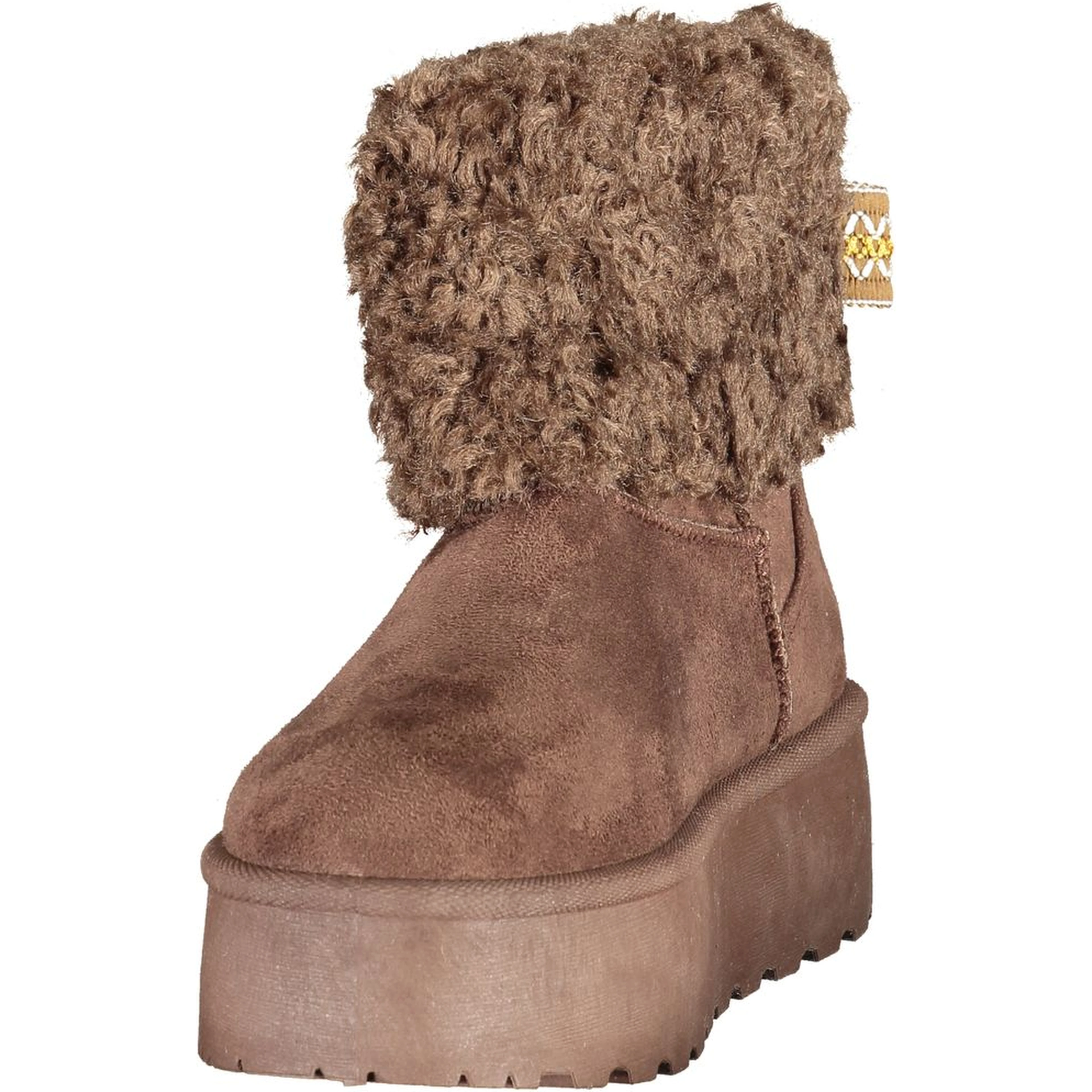 Brown Polyurethane Women's Ankle Boot