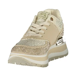 Beige Polyurethane Women's Sneaker