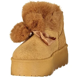 Brown Polyurethane Women's Bootie