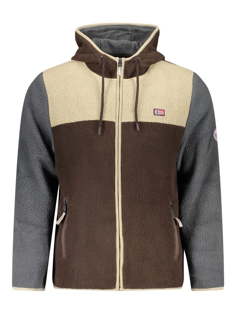 Brown Polyester Men's Jacket