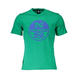 Green Cotton Men T-Shirt