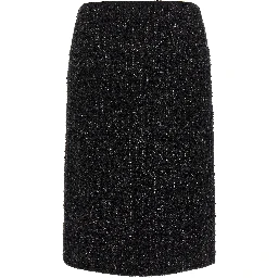 Black Viscose Long Skirt