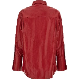 Red Lamb Leather Blouse