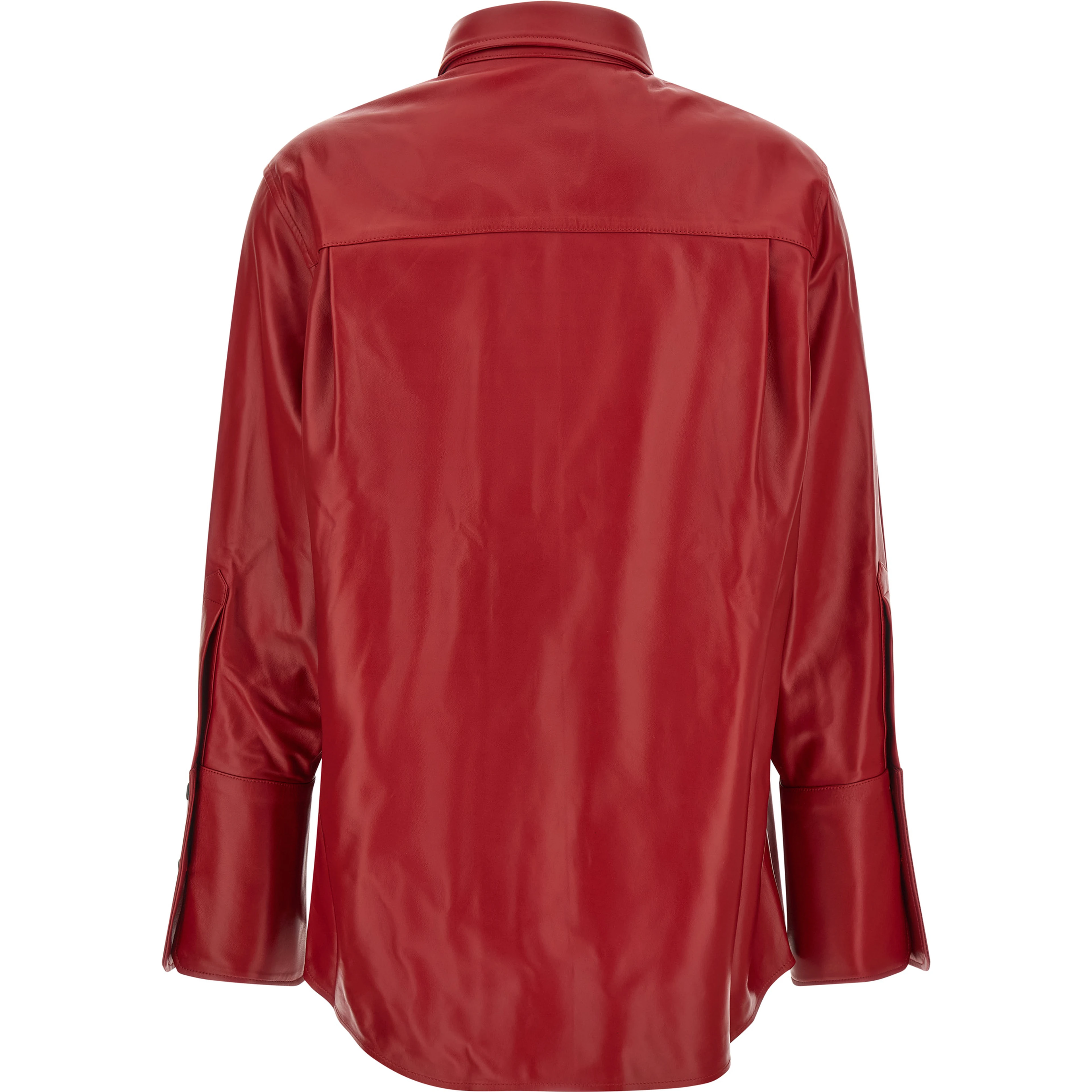 Red Lamb Leather Blouse